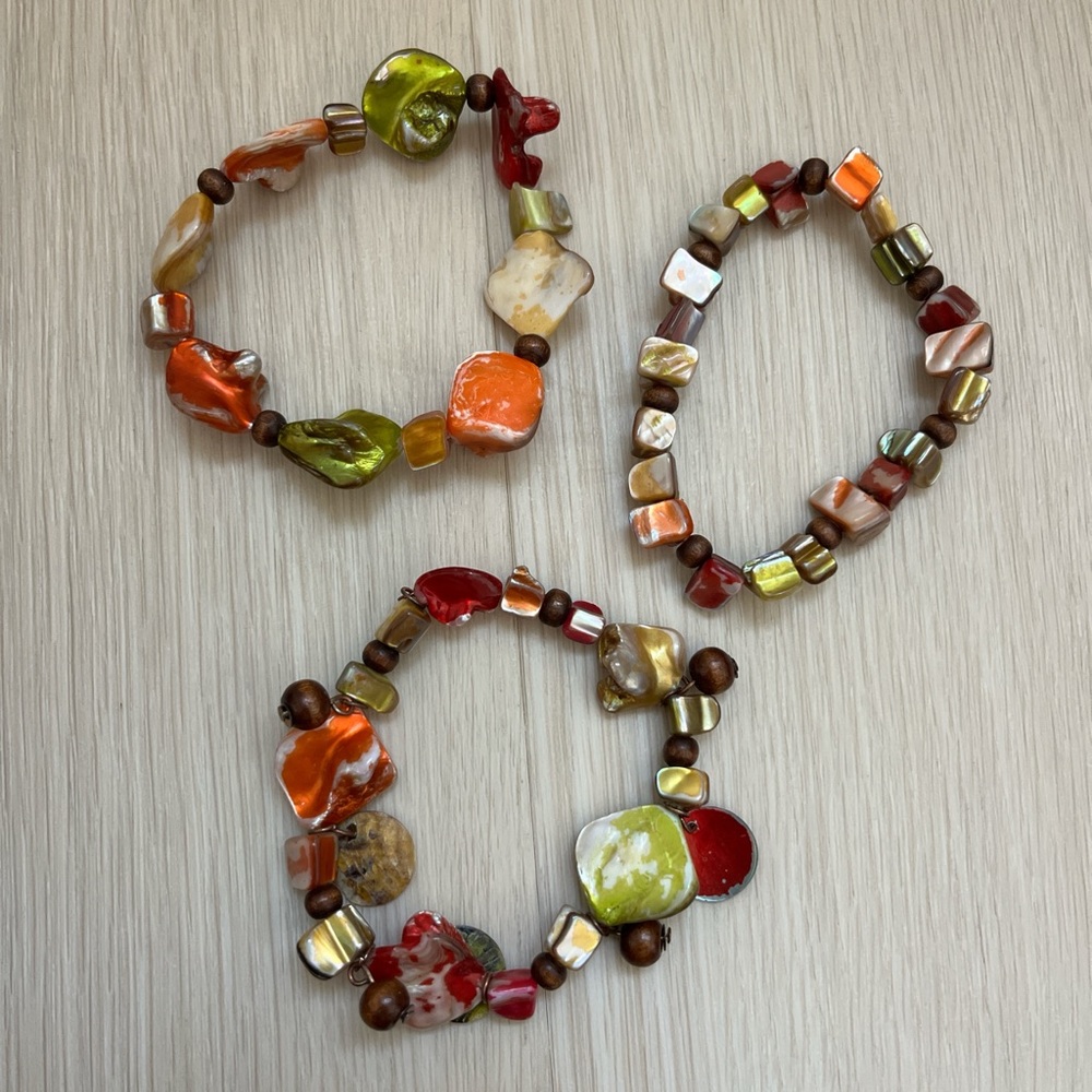 Funky shell bracelet set